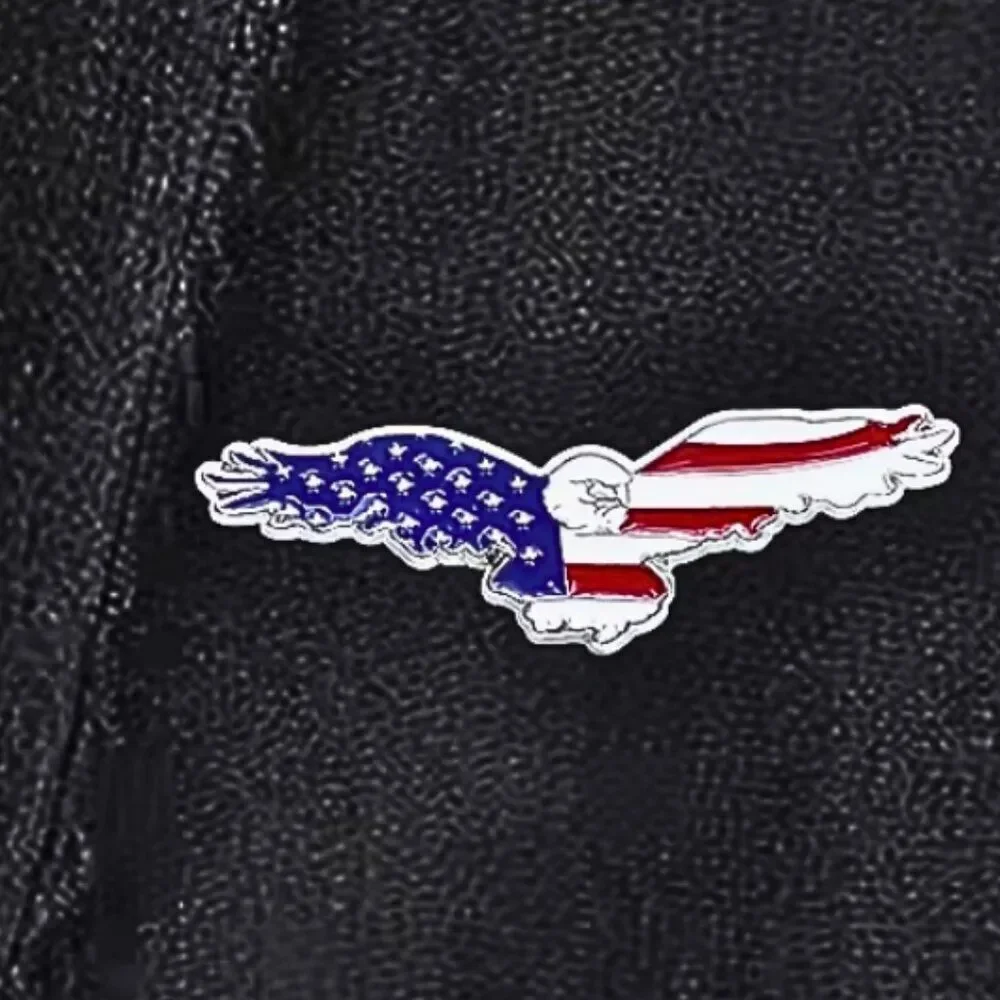 NWT Brooch Soaring Eagle Red White & Blue Flag Emblem American Pride